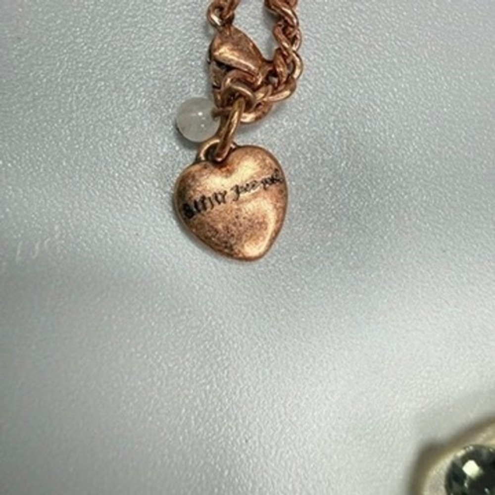 Betsey Johnson Lucite Puffy Heart Necklace Multi-Color Rhinestone 40" Long Opera - Picture 4 of 8